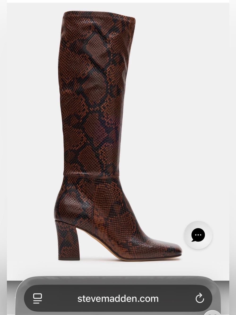 Steve Madden Elliot Snake Print Knee Boots